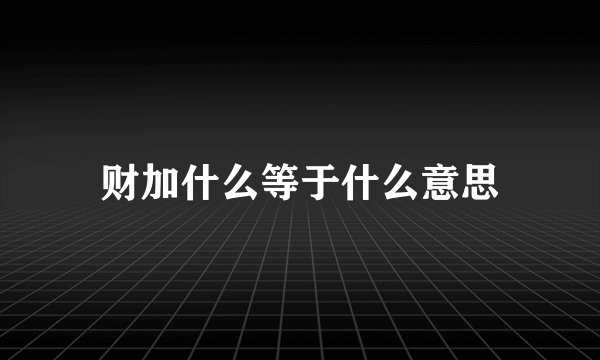 财加什么等于什么意思
