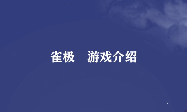 雀极姫游戏介绍