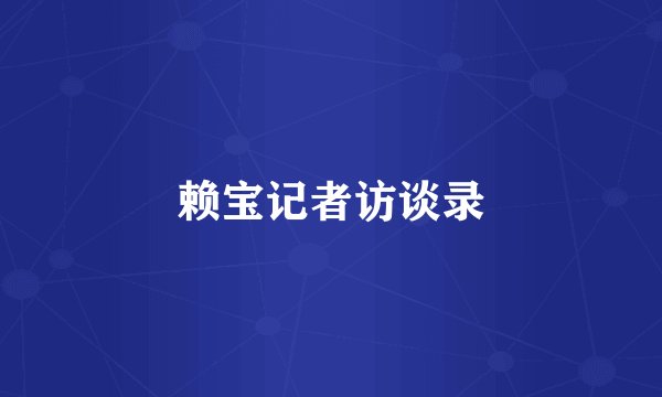 赖宝记者访谈录