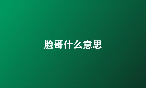 脸哥什么意思