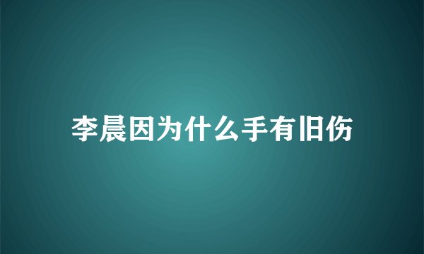 李晨因为什么手有旧伤