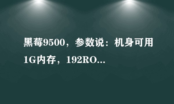 黑莓9500，参数说：机身可用1G内存，192ROM +128RAM ，什么意思，