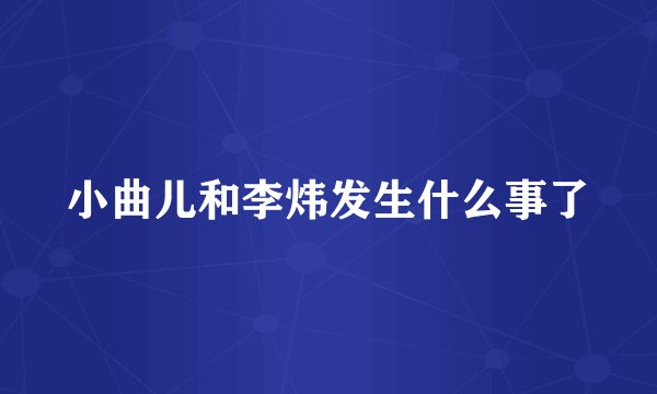 小曲儿和李炜发生什么事了