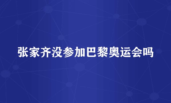 张家齐没参加巴黎奥运会吗