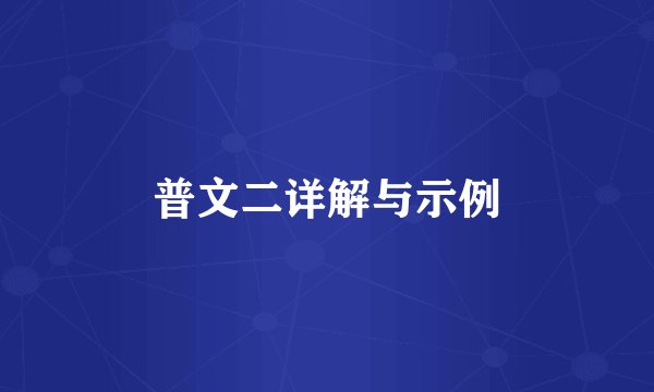 普文二详解与示例
