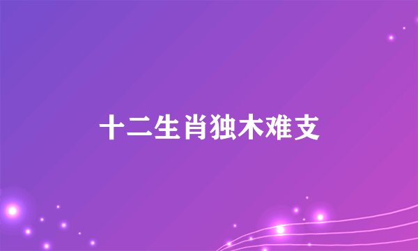 十二生肖独木难支