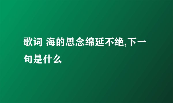 歌词 海的思念绵延不绝,下一句是什么