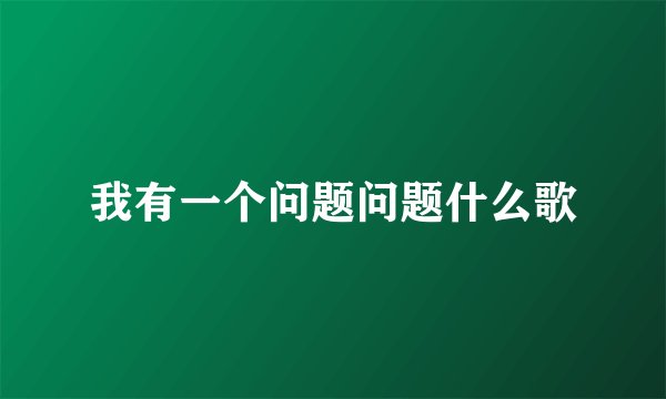 我有一个问题问题什么歌
