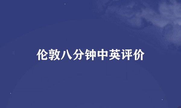 伦敦八分钟中英评价