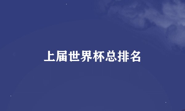 上届世界杯总排名