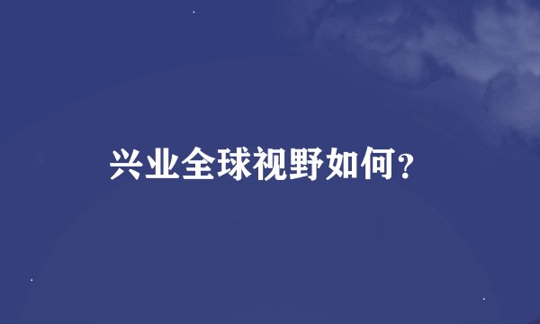 兴业全球视野如何？