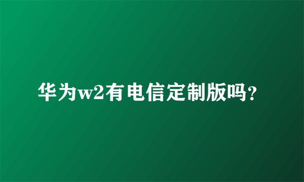 华为w2有电信定制版吗？
