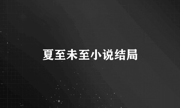 夏至未至小说结局