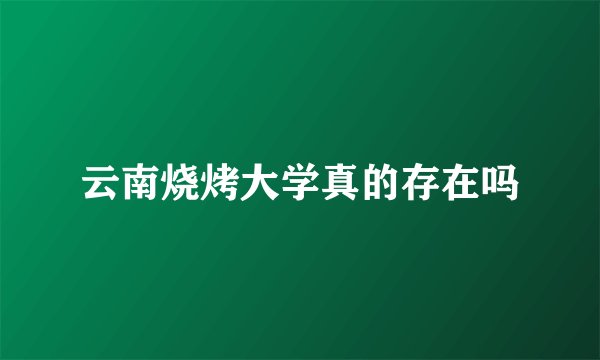 云南烧烤大学真的存在吗