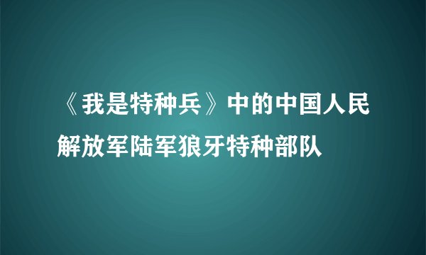 《我是特种兵》中的中国人民解放军陆军狼牙特种部队