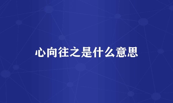 心向往之是什么意思