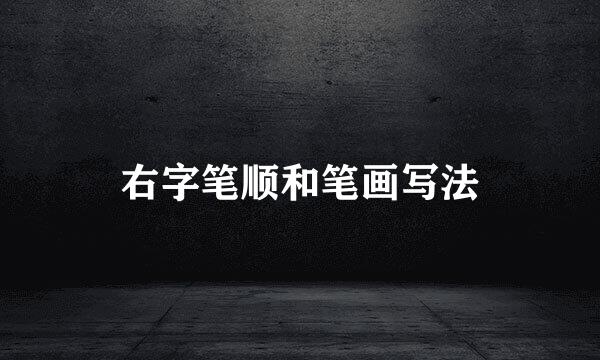 右字笔顺和笔画写法
