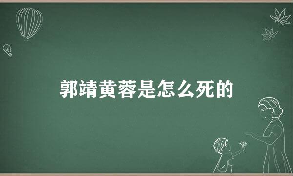 郭靖黄蓉是怎么死的