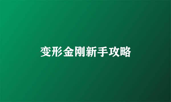 变形金刚新手攻略
