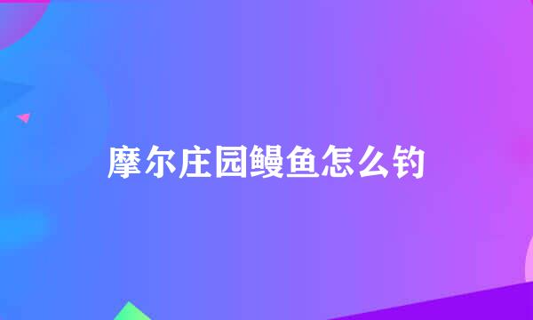 摩尔庄园鳗鱼怎么钓