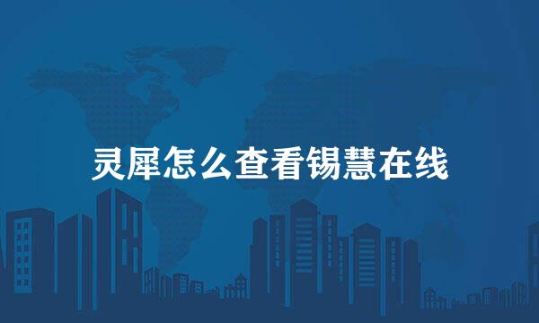 灵犀怎么查看锡慧在线