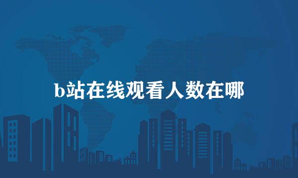 b站在线观看人数在哪