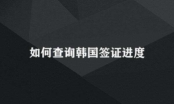 如何查询韩国签证进度
