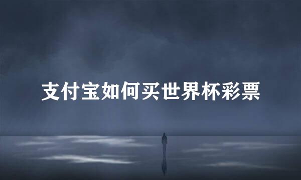 支付宝如何买世界杯彩票