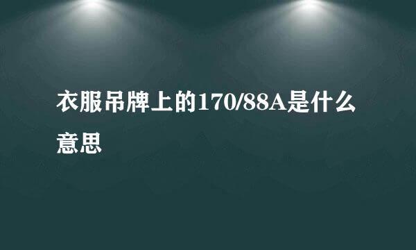 衣服吊牌上的170/88A是什么意思