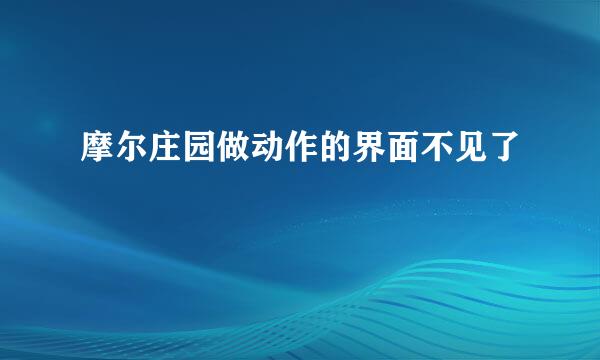 摩尔庄园做动作的界面不见了