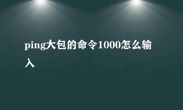 ping大包的命令1000怎么输入