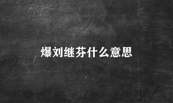 爆刘继芬什么意思
