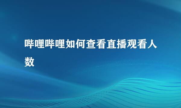 哔哩哔哩如何查看直播观看人数