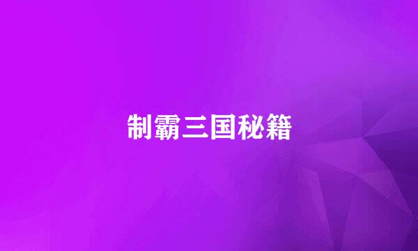 制霸三国秘籍