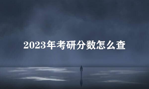 2023年考研分数怎么查