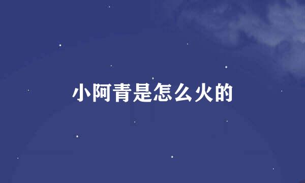 小阿青是怎么火的
