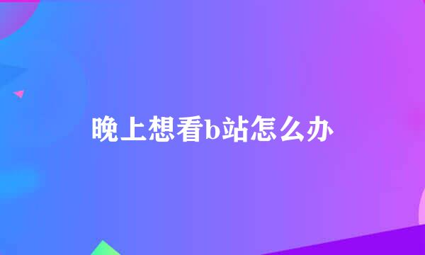 晚上想看b站怎么办