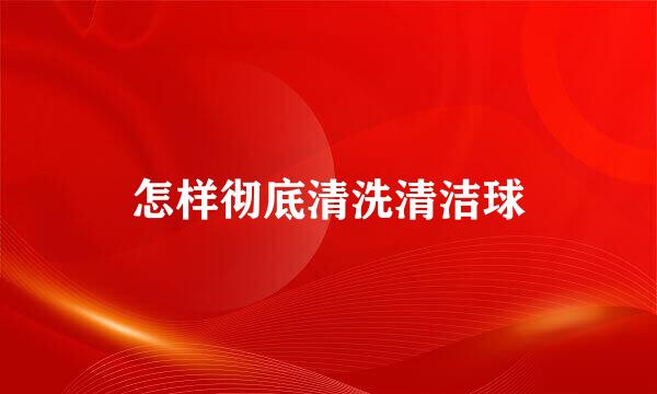 怎样彻底清洗清洁球