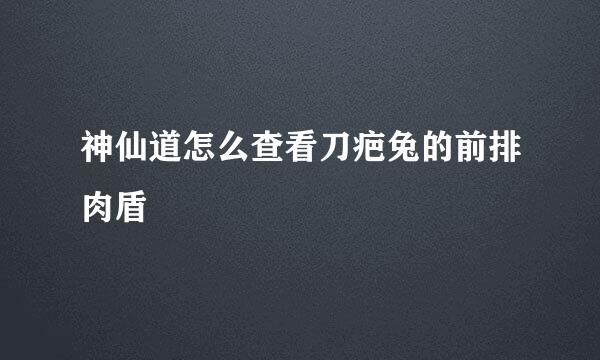 神仙道怎么查看刀疤兔的前排肉盾