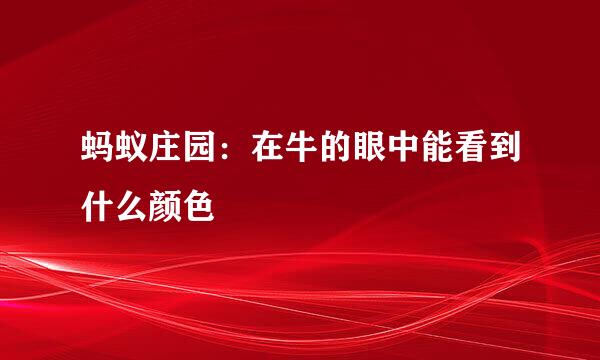 蚂蚁庄园：在牛的眼中能看到什么颜色