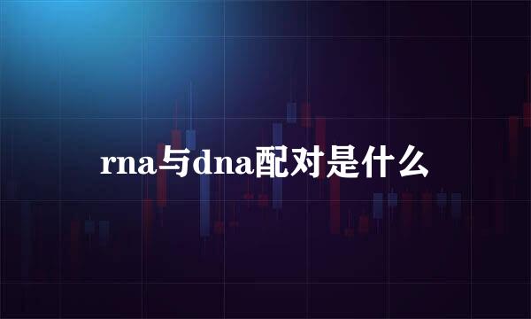 rna与dna配对是什么