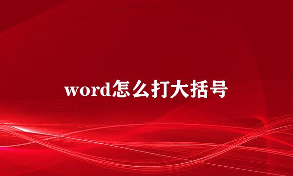 word怎么打大括号