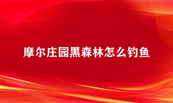 摩尔庄园黑森林怎么钓鱼