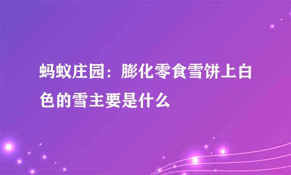 蚂蚁庄园：膨化零食雪饼上白色的雪主要是什么