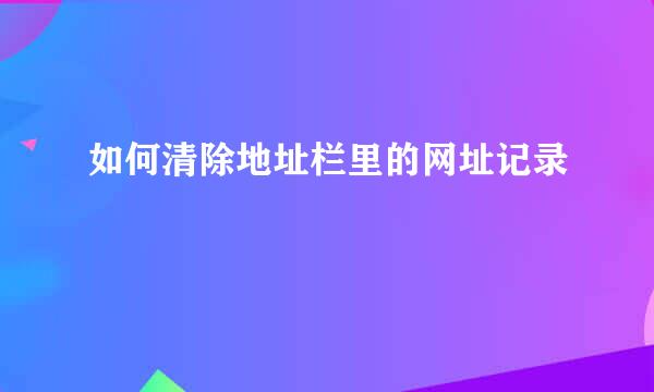 如何清除地址栏里的网址记录