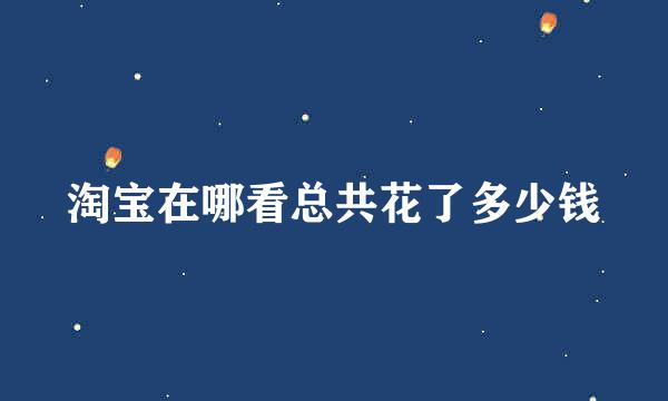 淘宝在哪看总共花了多少钱