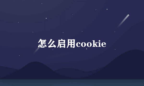 怎么启用cookie