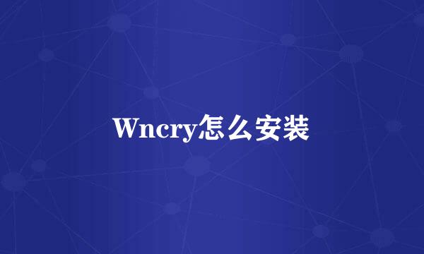 Wncry怎么安装