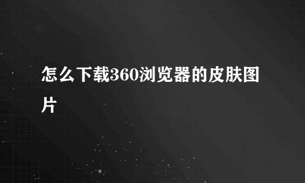怎么下载360浏览器的皮肤图片