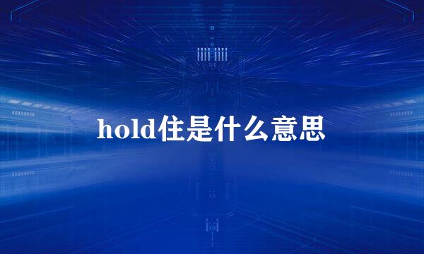 hold住是什么意思